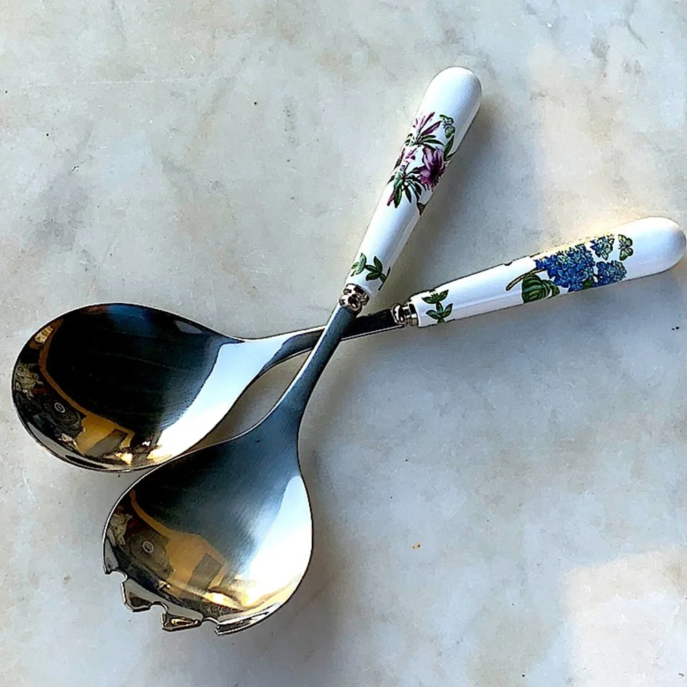 PORTMEIRION BOTANIC GARDENS SALAD SERVERS SET OF 2
